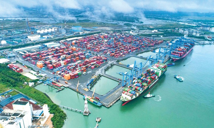 Khu thương mại tự do Cái Mép Hạ sẽ nằm trên hành lang logistics kết nối cảng biển trung chuyển quốc tế Cái Mép - Thị Vải. Ảnh: Thạc Hiếu