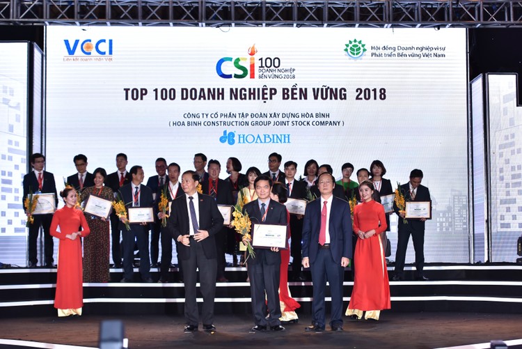 Hòa Bình nhận giải thưởng Doanh nghiệp bền vững năm 2018